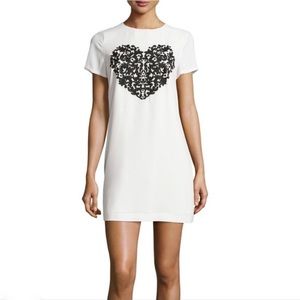 Cynthia Steffe Embroidered heart shift dress, Sz 2